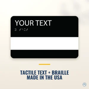 Custom Office Insert Sign - ADA Braille, 8" x 5" — black — hero