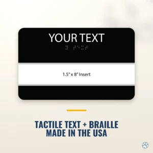 Custom Office Insert Sign - ADA Braille, 8" x 5" — black — hero