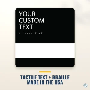 Custom Office Insert Sign - ADA Braille, 8" x 8" — black — hero