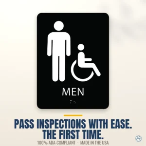 Accessible Men's Restroom Sign — black — hero.webp