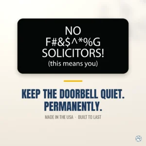 No Soliciting Sign — black — hero