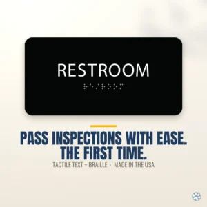 Restroom Sign - ADA Braille, 4" x 8" — black — hero