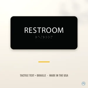 Restroom Sign - ADA Braille, 4" x 8" — black — hero