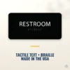 Restroom Sign - ADA Braille, 4" x 8" — black — hero