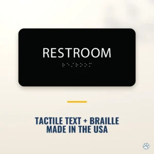 Restroom Sign - ADA Braille, 4" x 8" — black — hero
