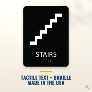 Stairs Sign - ADA Braille, 6" x 8" — black — hero