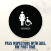 Accessible Women's Bathroom Door Sign - CA Title 24 — black — hero.webp